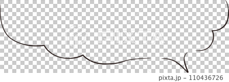 Cloud-shaped handwritten speech bubble frame thin marker style 110436726