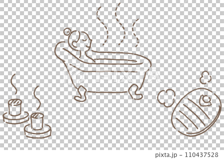 身体を温める方法(文字なし)線画 身体を温める方法(文字なし)線画 110437528