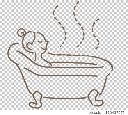 Woman taking a bath (line drawing) Woman taking a bath (line drawing) 110437973