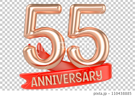 Happy Anniversary Number Gold 3D Render 110438885