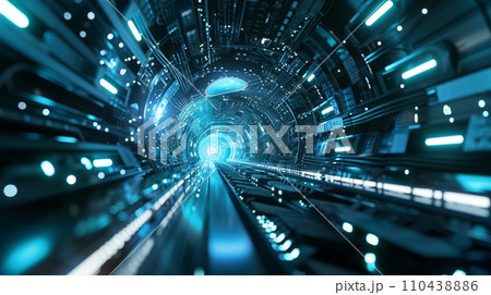 AI-generated content. Futuristic technology innovation 3D background. AI 110438886