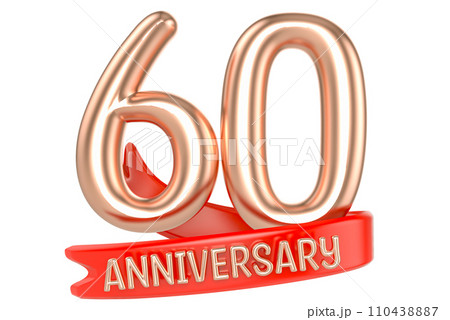 Happy Anniversary Number Gold 3D Render 110438887