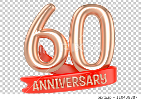 Happy Anniversary Number Gold 3D Render 110438887