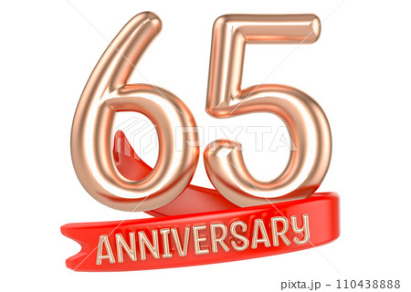 Happy Anniversary Number Gold 3D Render 110438888