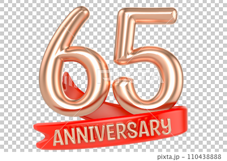 Happy Anniversary Number Gold 3D Render 110438888