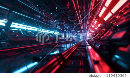 AI-generated content. Futuristic technology innovation 3D background. AI 110439365