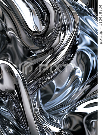 Liquid metal. Abstract 3D background, 110439534