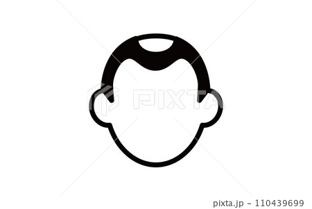 髪の毛が薄くなった男性（ハゲ）のアイコン、AGAのイメージ 110439699