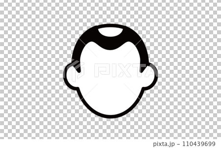 髪の毛が薄くなった男性（ハゲ）のアイコン、AGAのイメージ 110439699