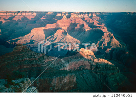 Natural landscape of limestone and sandstone rock formations inside a national parks in utah and arizona in north america in summer 110440053