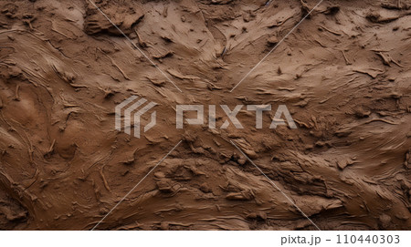 湿った泥のテクスチャー背景素材　AI画像 110440303