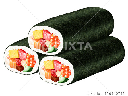 節分 恵方巻き 三本重ね 110440742