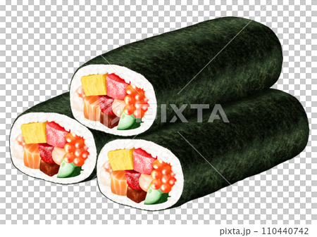 節分 恵方巻き 三本重ね 110440742