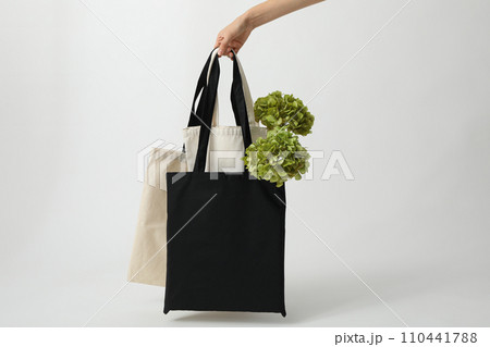 Black and white bags on a white background Black and white bags on a white background 110441788
