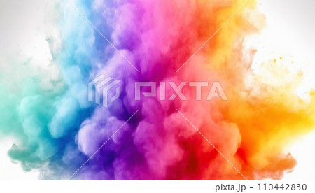 カラフルな煙が爆発する背景イラスト カラフルな煙が爆発する背景イラスト 110442830