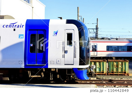清須市、新川検車区で休んでいるミュースカイ 110442849