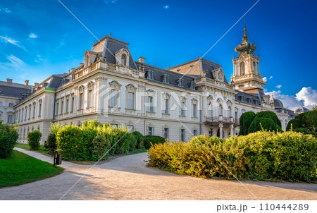 view of The Festetics Palace, Baroque palace located in the Keszthely, Zala, Hungary. 110444289