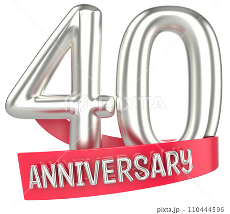 Happy Anniversary Number Silver 3D Render Happy Anniversary Number Silver 3D Render 110444596