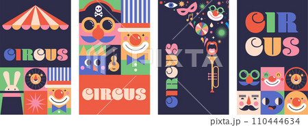 Circus, Carnival, Street Festival, Purim Carnival concept illustrations, Circus background 110444634