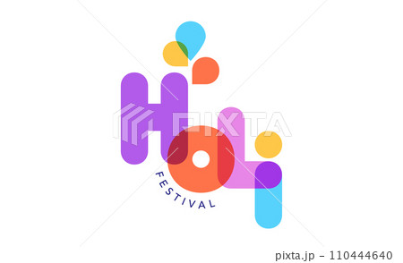 Happy Holi Festival, festival of colors. Holi logo. Colorful concept design, banner and background 110444640