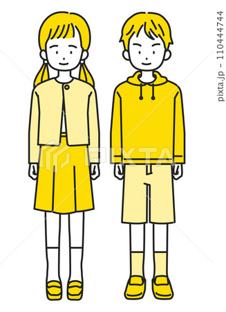 小学生の男の子と女の子 小学生の男の子と女の子 110444744