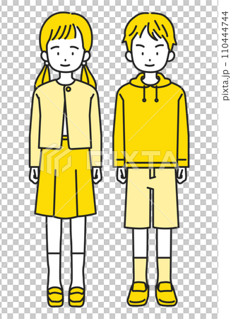 小学生の男の子と女の子 小学生の男の子と女の子 110444744