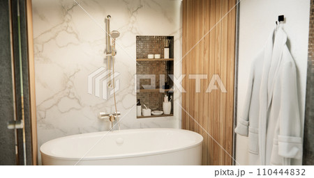 The Bath and toilet on bathroom japanese style. 110444832