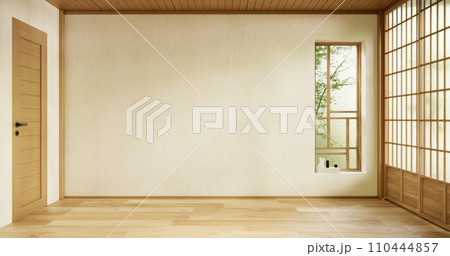 cleaning Interior, Empty room and tatami mat floor room modern style. 110444857