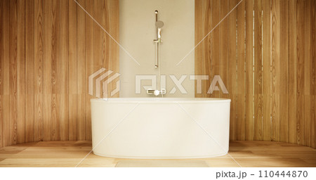 The Bath and toilet on bathroom japanese style. 110444870