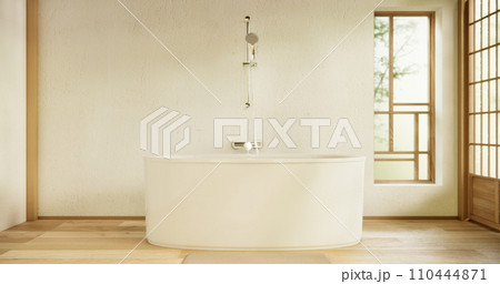 The Bath and toilet on bathroom japanese style. 110444871