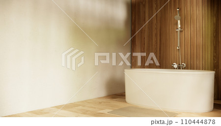The Bath and toilet on bathroom japanese style. 110444878
