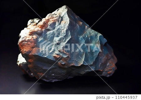 Anthonyite is a rare precious natural stone on a black background. AI generated. Header banner mockup with space. 110445937