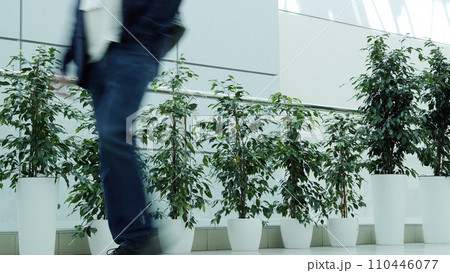 Time lapse of the movement of visitors in a business center. Time lapse of the movement of visitors in a business center. 110446077