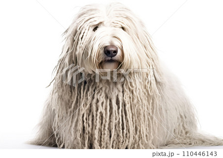 Komondor Hungarian Shepherd purebred beautiful breed of dog, background nature 110446143