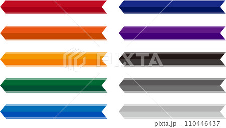 左向き矢印のテロップフレーム10種セット_2トーン 110446437