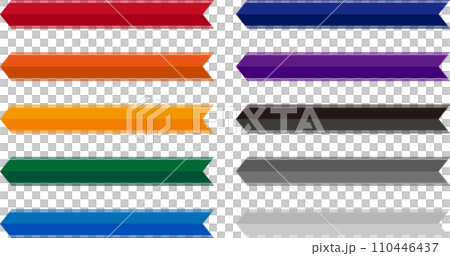 左向き矢印のテロップフレーム10種セット_2トーン 110446437