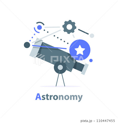 Telescope,Astronomy design,flat design icon vector illustration 110447455
