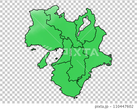 少しゆるい近畿地図 県境入り 110447602