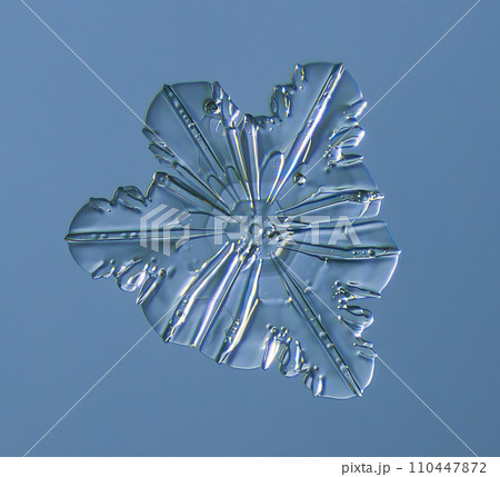 Natural snowflake crystal close-up macro photo Natural snowflake crystal close-up macro photo 110447872
