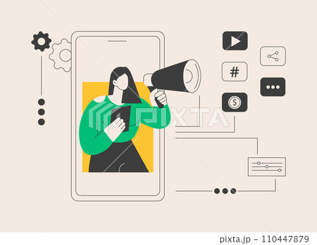 Social media news and tips abstract concept vector illustration. 110447879