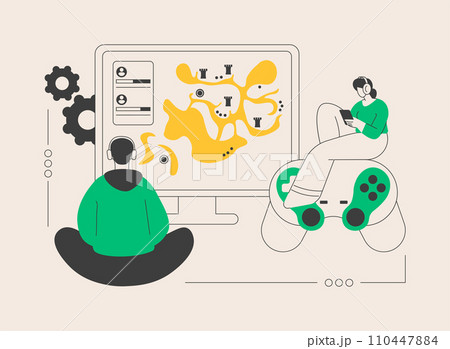 Multiplayer online battle arena abstract concept vector illustration. 110447884