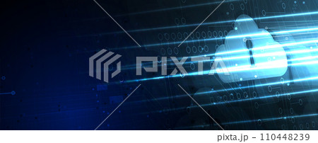 Modern cloud technology. Integrated digital web concept background 110448239