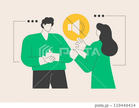 Sign language conversation abstract concept vector illustration. Sign language conversation abstract concept vector illustration. 110448414