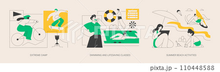 Summer sports and recreation abstract concept vector illustrations. 110448588