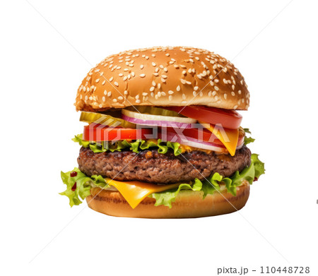 depicts a delicious hamburgerのイラスト素材 [110448728] - PIXTA