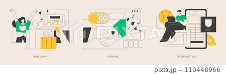 Online gambling abstract concept vector illustrations. 110448966