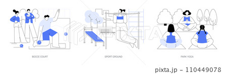 Sport in the city park isolated cartoon vector illustrations se 110449078