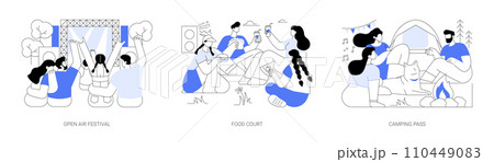 Urban summer weekend isolated cartoon vector illustrations se 110449083