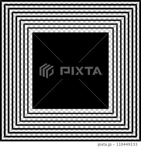Geometric Square Picture Frame. Black and White Background.  Vector Art. 110449133