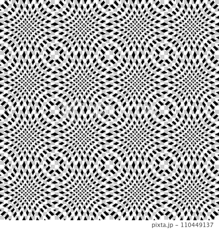 Abstract Seamless Geometric Op Art Black and White Pattern. Vector Illustration. 110449137